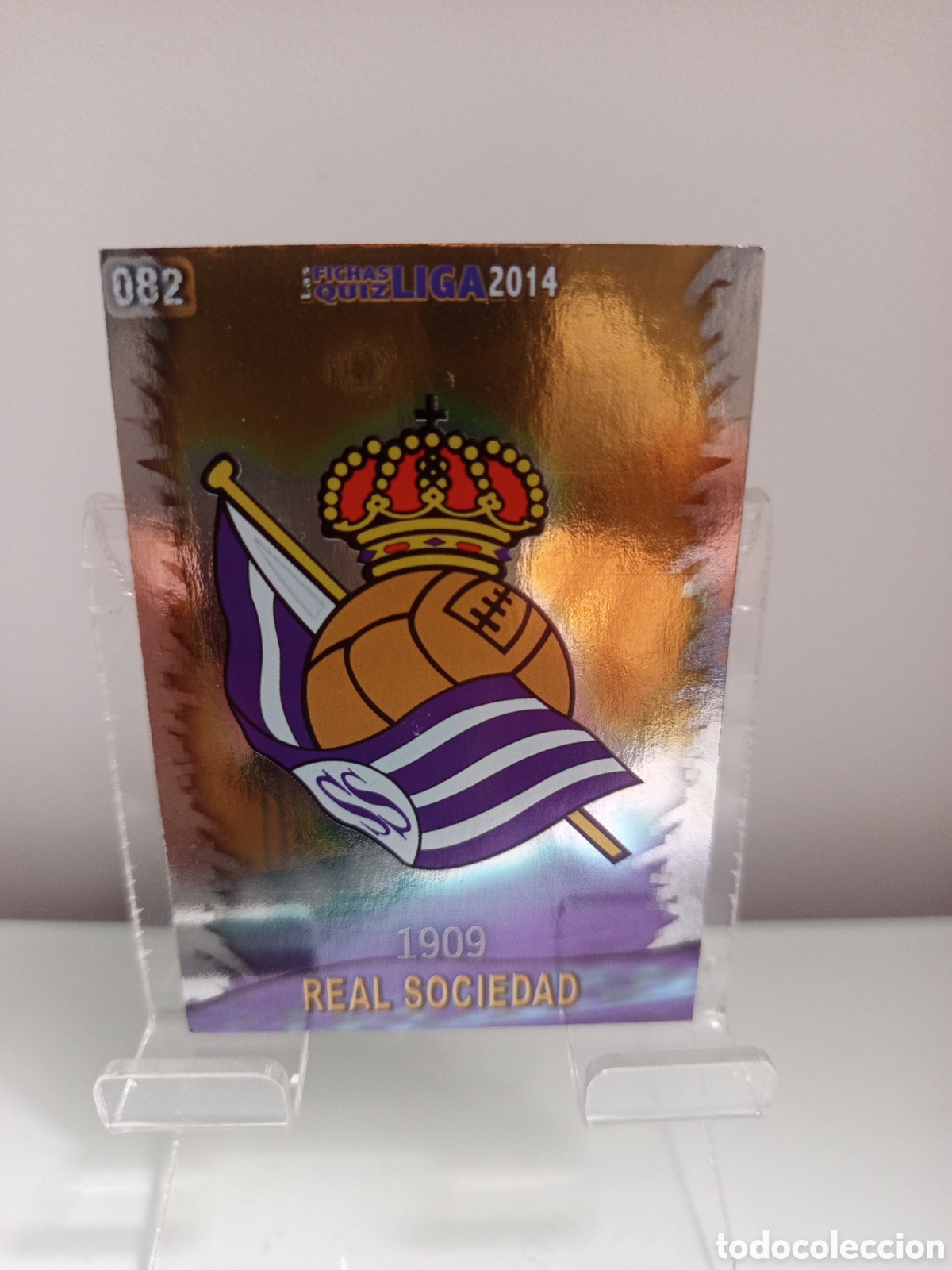 Cromos de f&uacute;tbol: ❇️ CROMO CARD ⚽ ESCUDO REAL SOCIEDAD 82 FICHAS LIGA QUIZ GAME 2014 13 14 2013 2014 MUNDICROMO ❇️