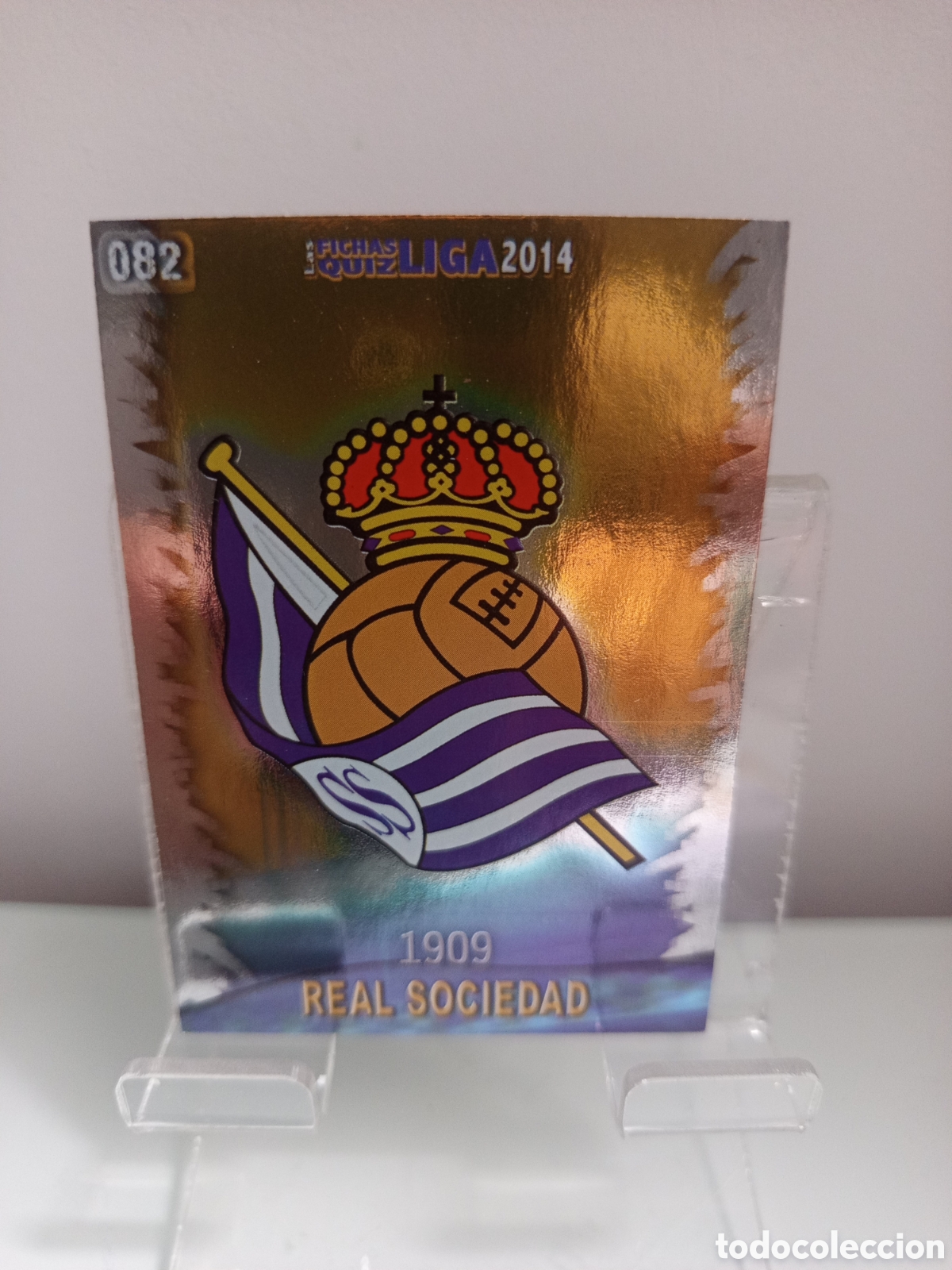Cromos de f&uacute;tbol: ❇️ CROMO CARD ⚽ ESCUDO REAL SOCIEDAD 82 FICHAS LIGA QUIZ GAME 2014 13 14 2013 2014 MUNDICROMO ❇️