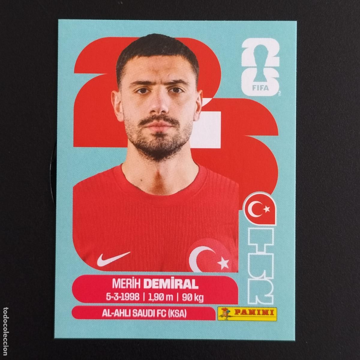 Fu&szlig;ball-Sticker: TUR 7 MERIH DEMIRAL TURQUIA CROMOS STICKER MUNDIAL 26 2026 FIFA WORLD CUP PANINI