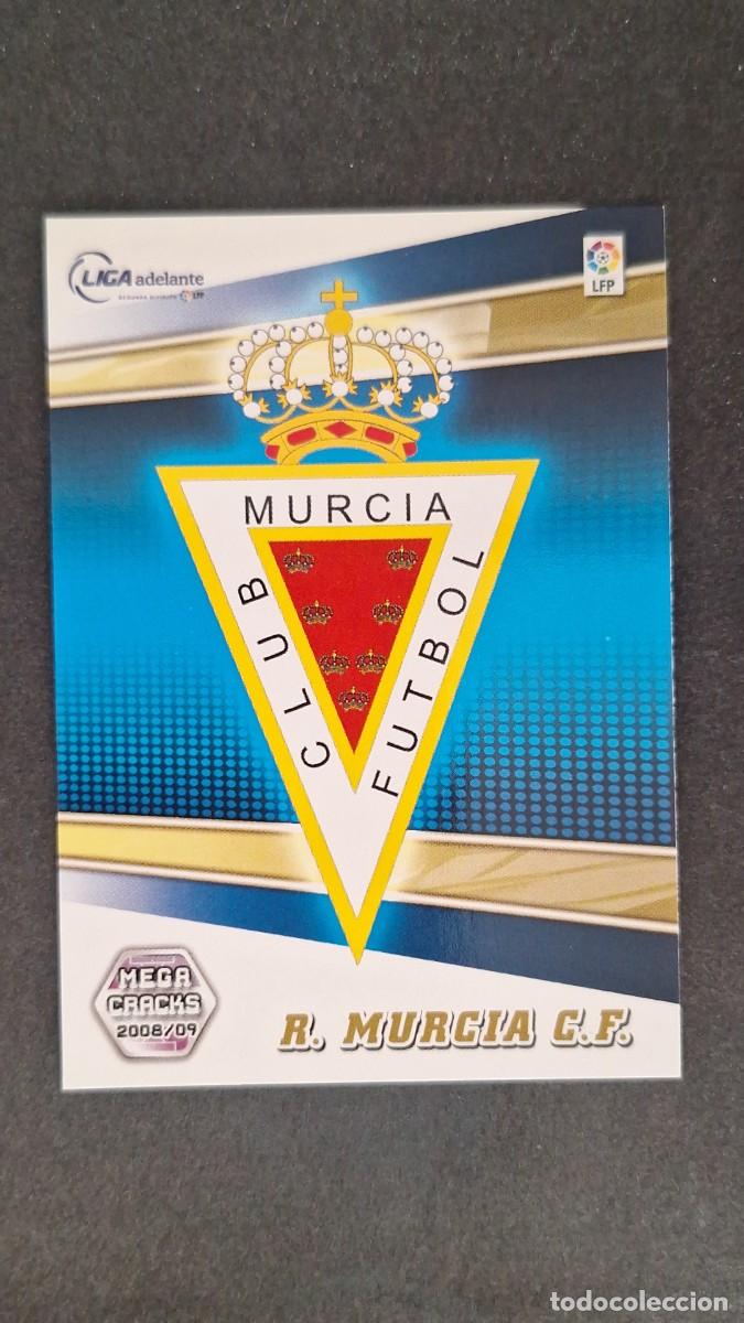 Cromos de F&uacute;tbol: L1 ESCUDO REAL MURCIA C. F. LIGA ADELANTE 407 PANINI MEGACRACKS 2008 2009 08 09