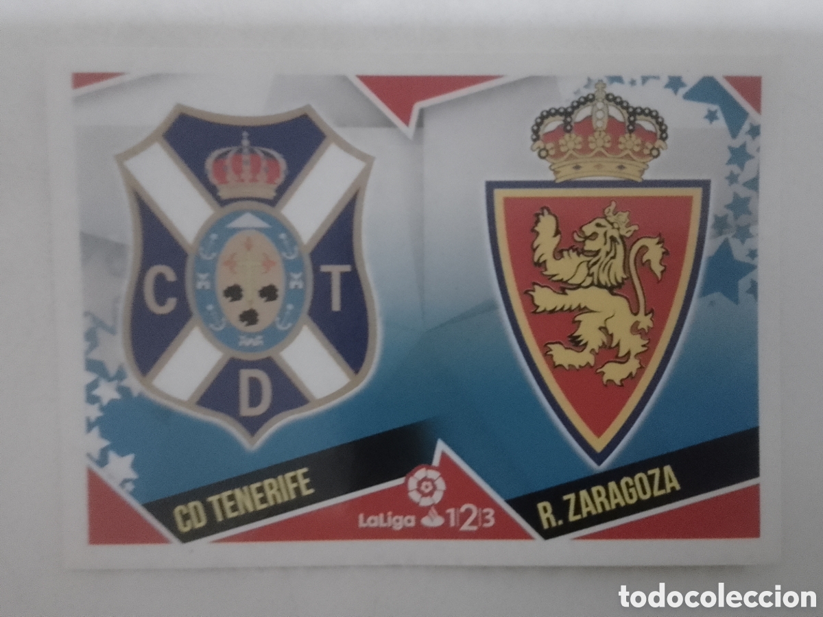 Cromos de F&uacute;tbol: Colecciones Este 2018-19 n&deg; 11 ESCUDOS Tenerife / Zaragoza.