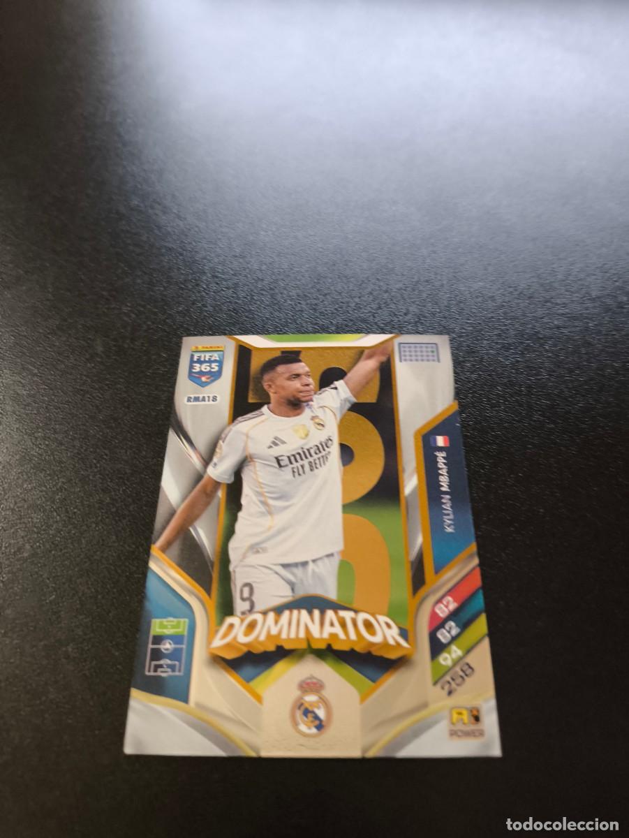 Cromos de F&uacute;tbol: RMA18 Kylian Mbapp&eacute; DOMINATOR REAL MADRID PANINI ADRENALYN FIFA 365 2025 2026 NO LIGA ESTE