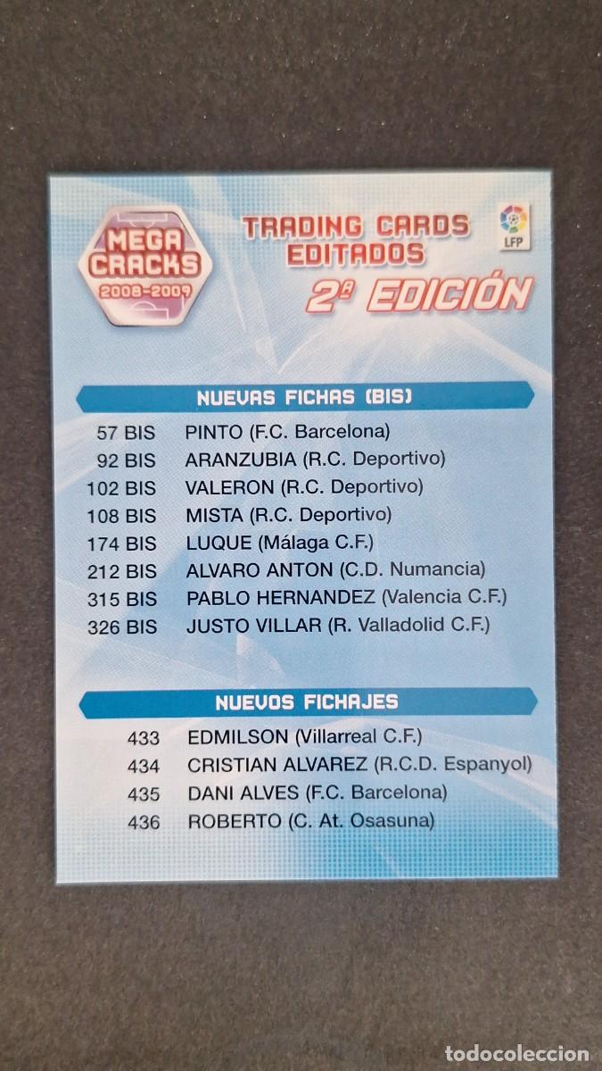 Cromos de F&uacute;tbol: L1 INDICE 2&ordf; EDICION PANINI MEGACRACKS 2008 2009 08 09