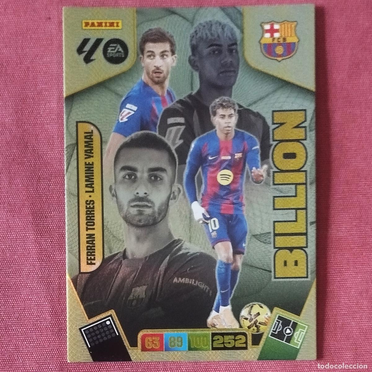 Cromos de F&uacute;tbol: FERRAN TORRES - LAMINE YAMAL - BILLION - F.C. BARCELONA - ADRENALYN XL LIGA 2025 2026