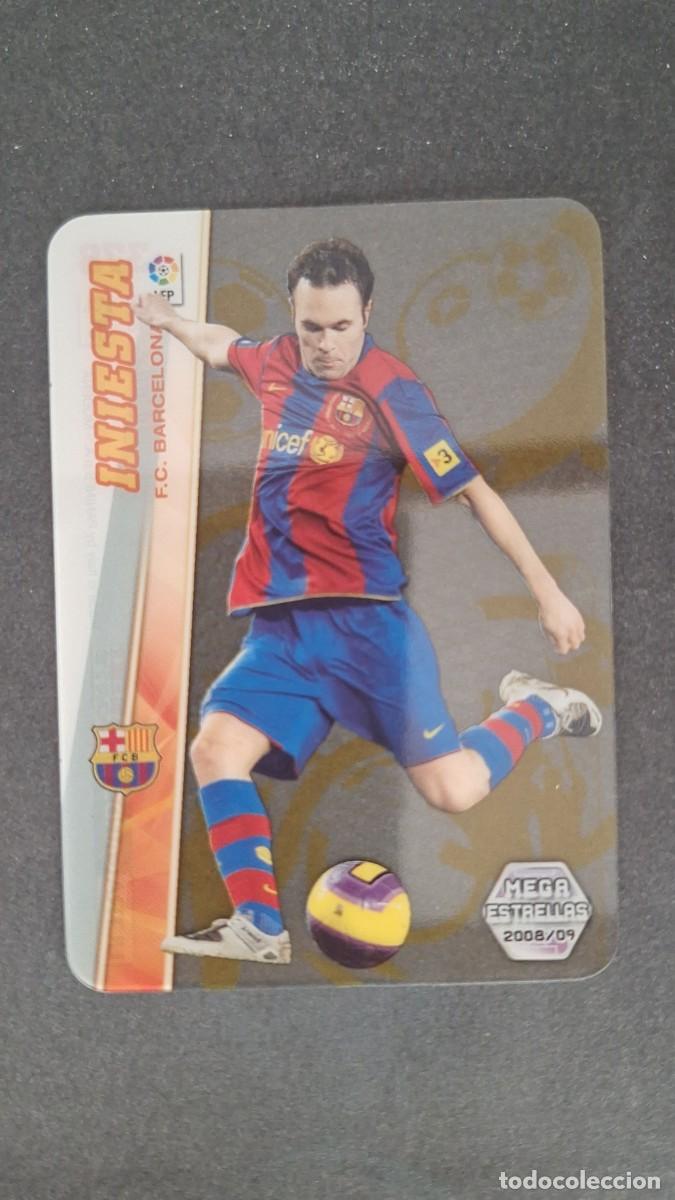 Cromos de F&uacute;tbol: L1 INIESTA F. C. BARCELONA MEGA ESTRELLAS 378 PANINI MEGACRACKS 2008 2009 08 09