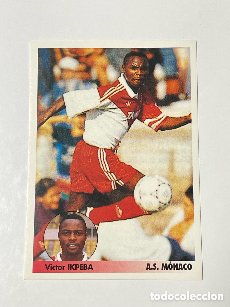 Cromos de F&uacute;tbol: V&iacute;ctor Ikpeba M&oacute;naco Panini Los mejores equipos de Europa 1996/97 #175