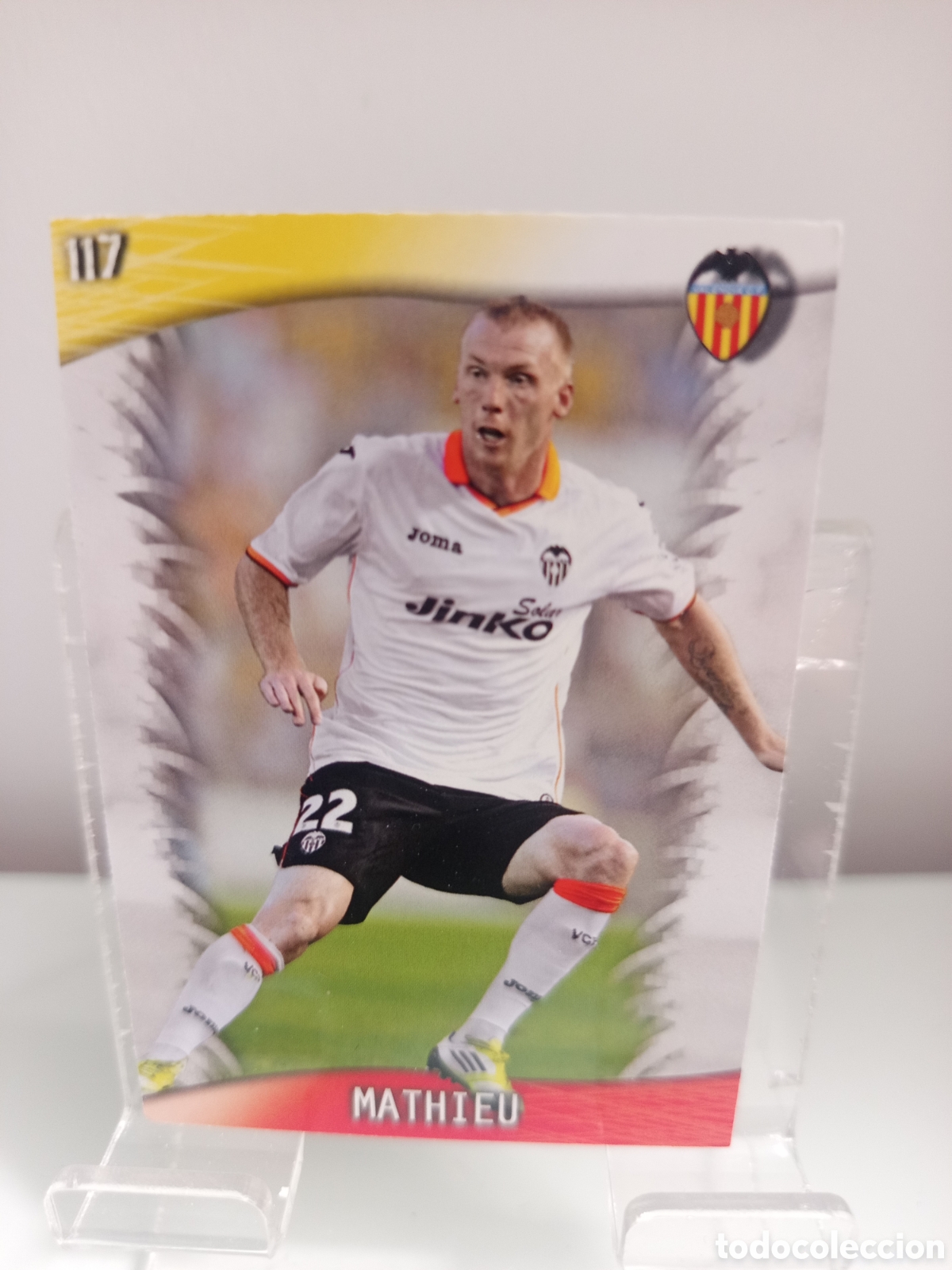 Cromos de F&uacute;tbol: ❇️ CROMO CARD ⚽ MATHIEU VALENCIA 117 FICHAS LIGA QUIZ GAME 2014 13 14 2013 2014 MUNDICROMO ❇️