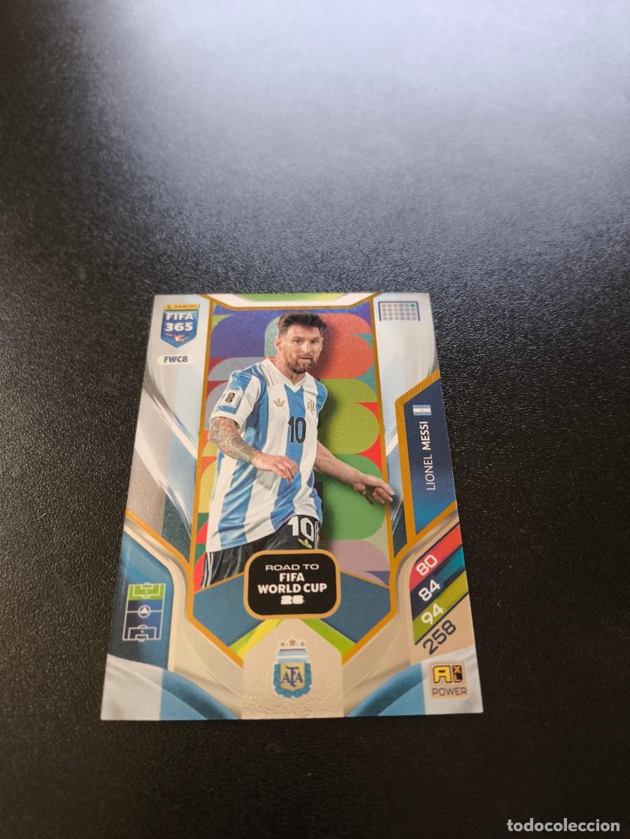 Cromos de F&uacute;tbol: FWC8 Lionel Messi ARGENTINA ROAD TO WORLD CUP PANINI ADRENALYN FIFA 365 2025 2026 NO LIGA ESTE