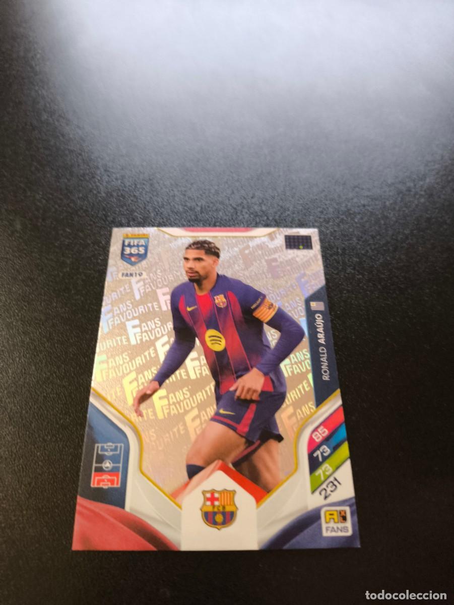 Cromos de F&uacute;tbol: FAN19 Ronald Ara&uacute;jo PLATA BARCELONA FANS FAVOURITE PANINI ADRENALYN FIFA 365 2025 2026 N LIGA ESTE
