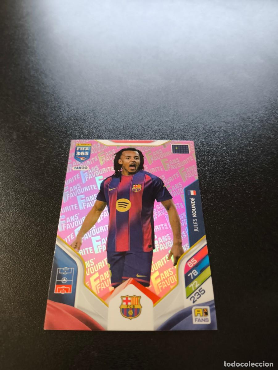 Cromos de F&uacute;tbol: FAN20 Jules Kound&eacute; PINK ROSA BARCELONA FANS FAVOURITE PANINI ADRENALYN FIFA 365 2025 2026 LIGA ESTE
