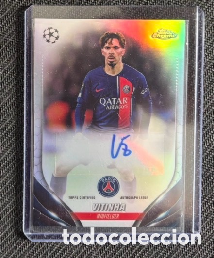 Cromos de F&uacute;tbol: Aut&oacute;grafo original carta VITINHA PSG topps