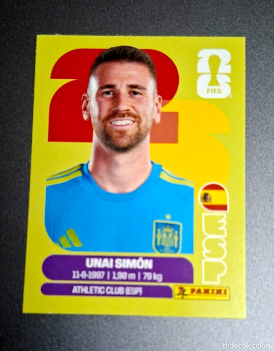 Cromos de F&uacute;tbol: UNAI SIMON ESP-2--STICKER EDICION SUIZA- UNITED EDITION-FONDO Y BORDES COLOR VERDE PISTACHO