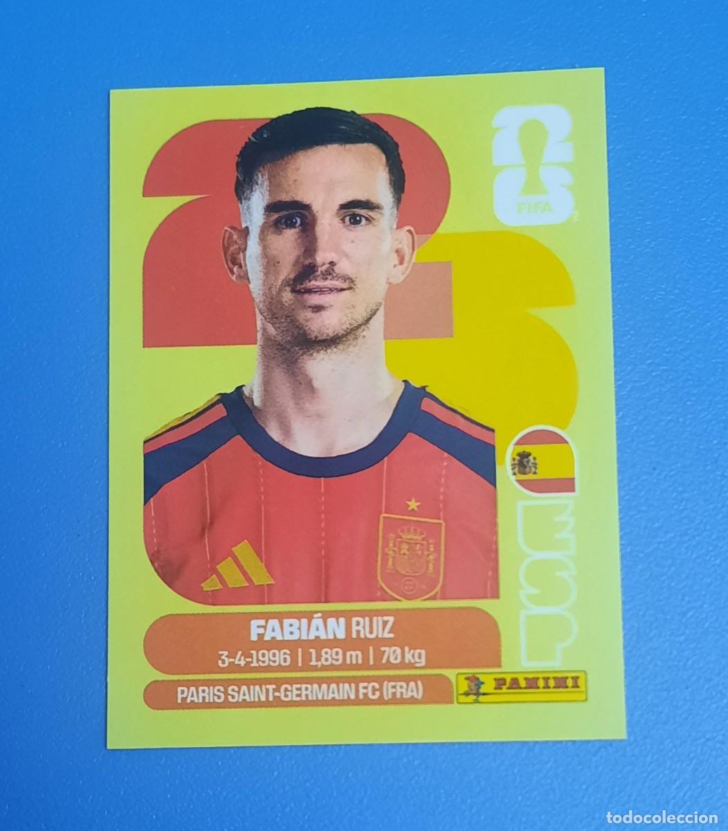 Cromos de F&uacute;tbol: FABIAN RUIZ ESP-12--STICKER EDICION SUIZA- UNITED EDITION-FONDO Y BORDES COLOR VERDE PISTACHO