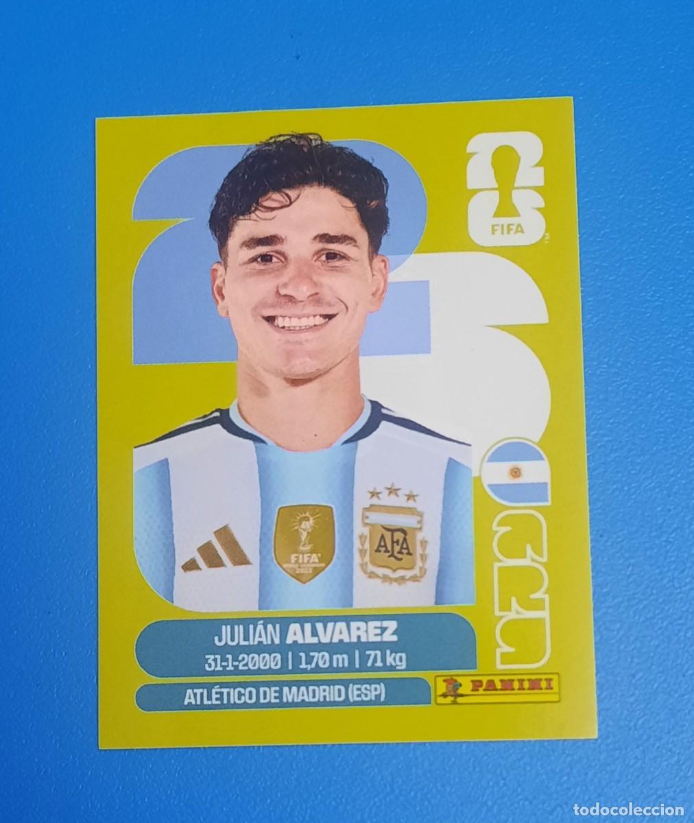 Cromos de F&uacute;tbol: JULIAN ALVAREZ ARG-19-STICKER EDICION SUIZA- UNITED EDITION-FONDOVERDE PISTACHO
