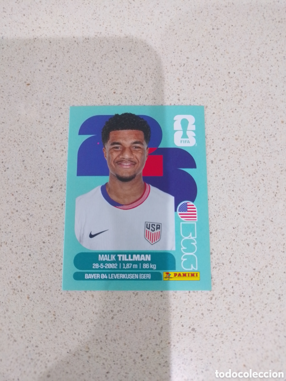Cromos de F&uacute;tbol: CROMO NUMERO 15 TILLMAN USA. MUNDIAL 2026. PANINI.