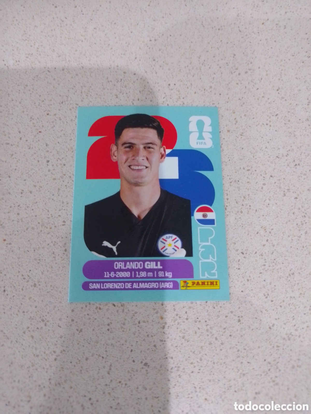Cromos de F&uacute;tbol: CROMO NUMERO 3 GILL PARAGUAY. MUNDIAL 2026. PANINI.