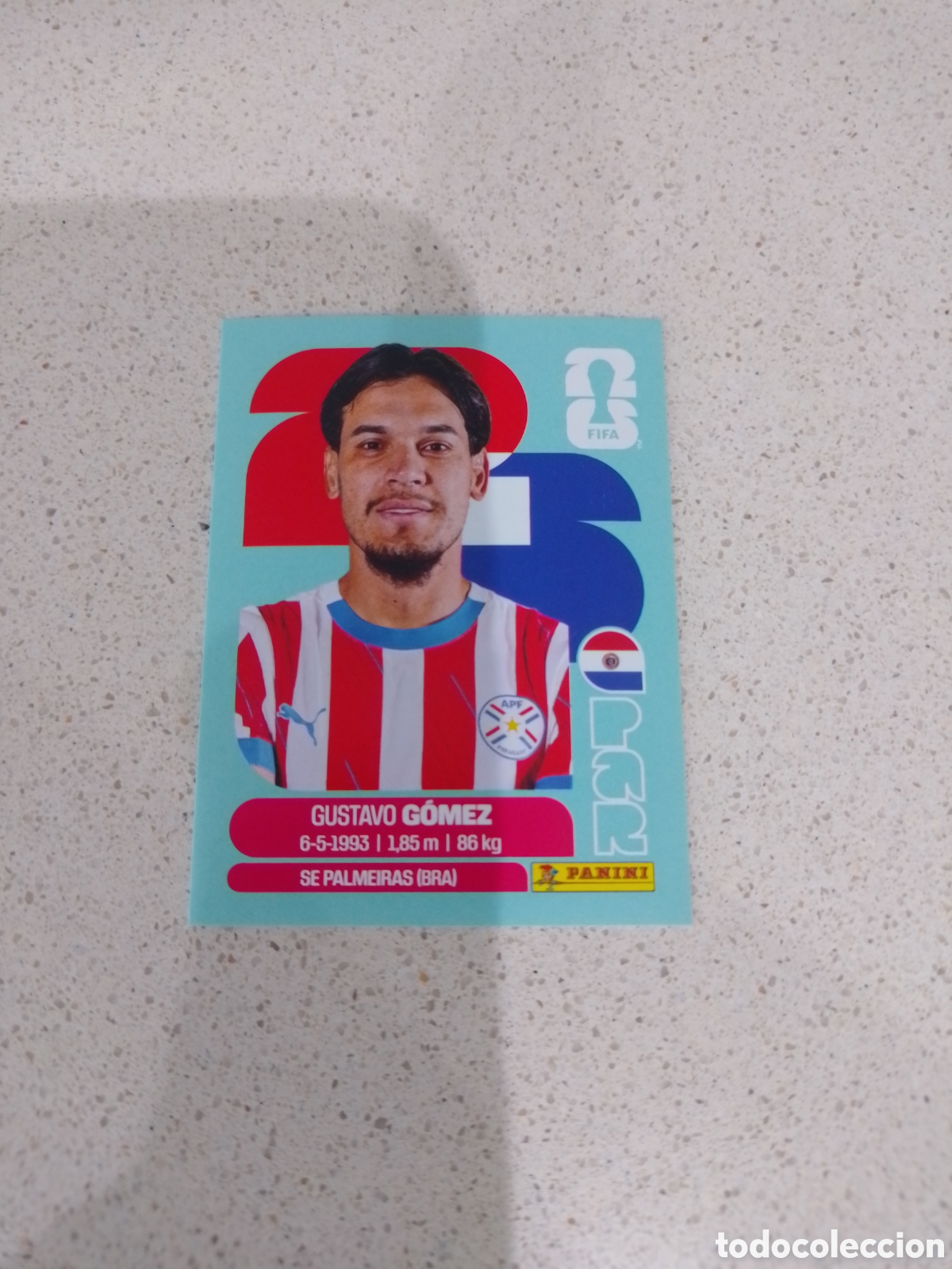 Cromos de F&uacute;tbol: CROMO NUMERO 4 GOMEZ PARAGUAY. MUNDIAL 2026. PANINI.