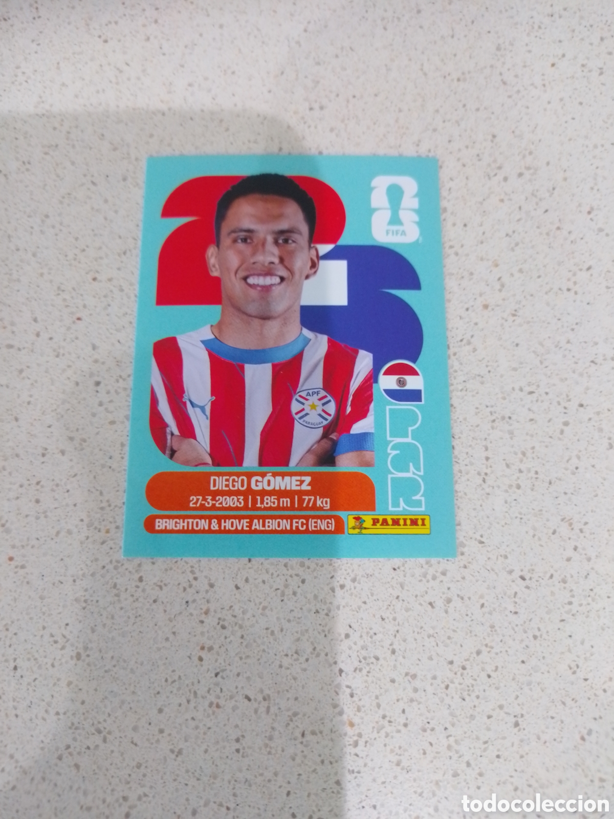 Cromos de F&uacute;tbol: CROMO NUMERO 10 GOMEZ PARAGUAY. MUNDIAL 2026. PANINI.