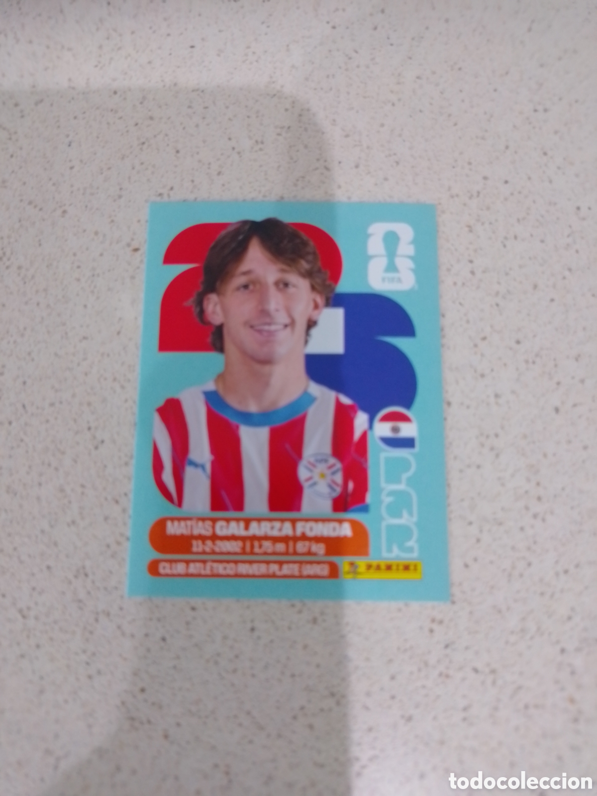 Cromos de F&uacute;tbol: CROMO NUMERO 14 GALARZA FONDA PARAGUAY. MUNDIAL 2026. PANINI.