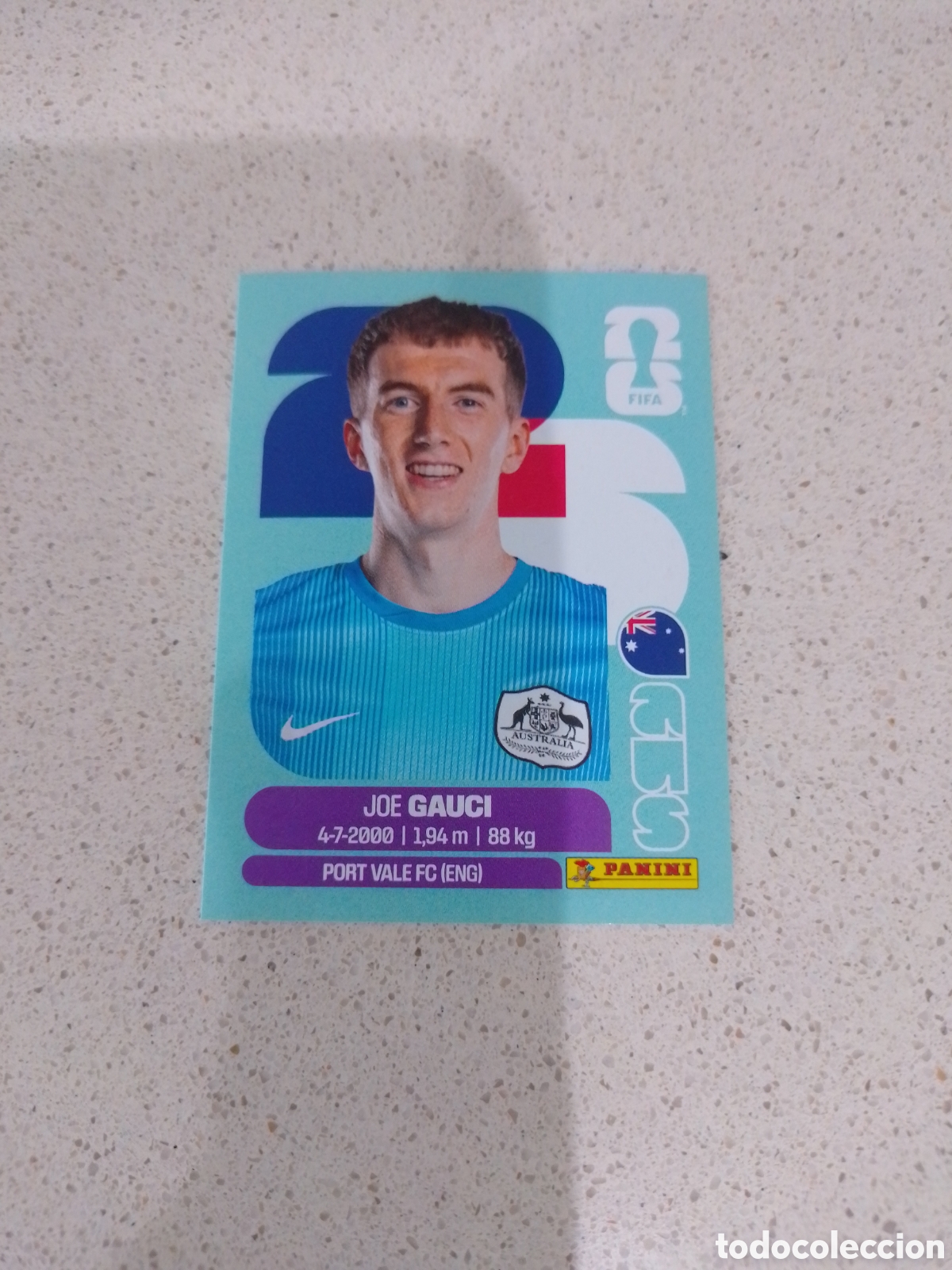 Cromos de Futebol: CROMO NUMERO 3 GAUCI AUSTRALIA. MUNDIAL 2026. PANINI.