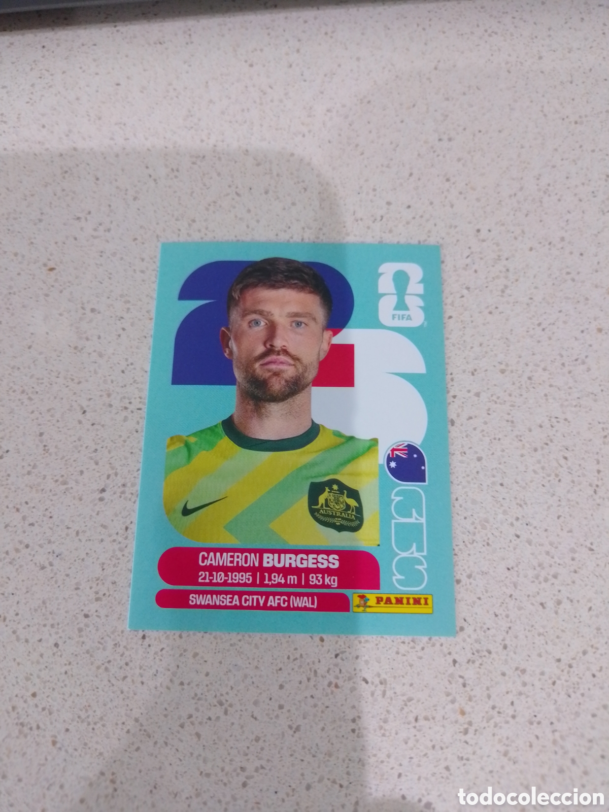 Football Stickers: CROMO NUMERO 8 BURGESS AUSTRALIA. MUNDIAL 2026. PANINI.
