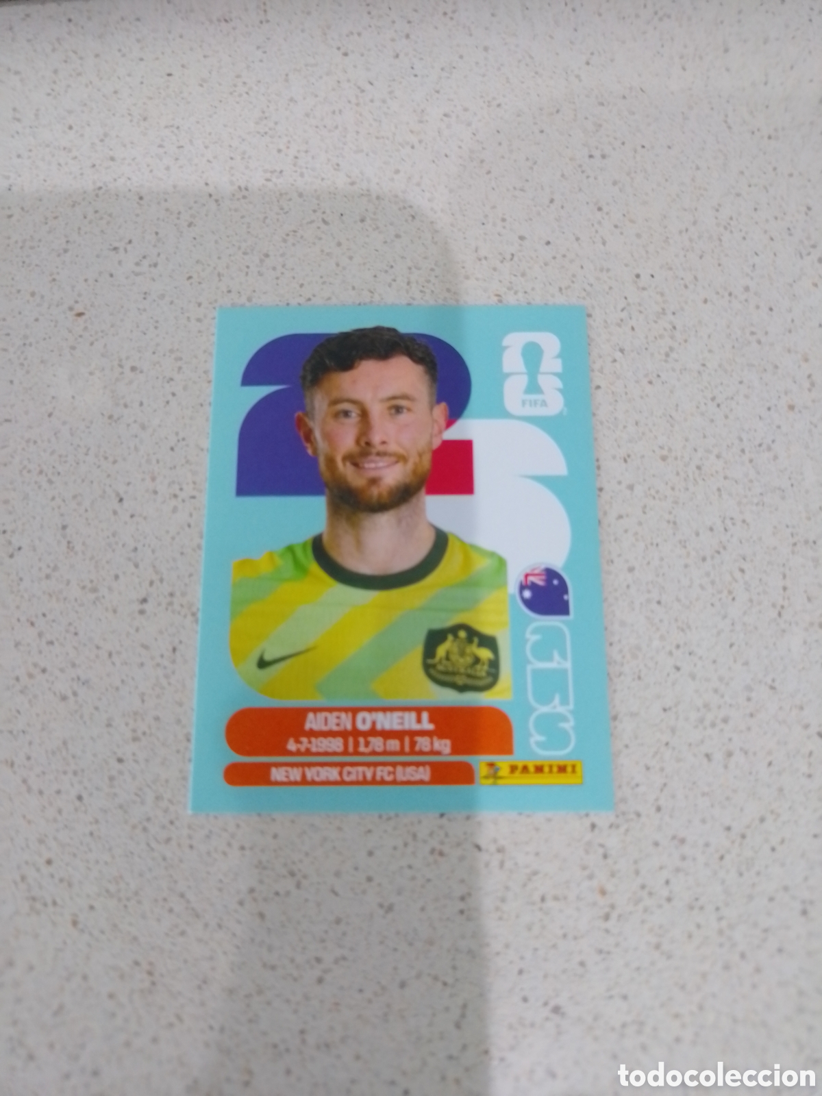Football Stickers: CROMO NUMERO 14 O'NEILL AUSTRALIA. MUNDIAL 2026. PANINI.