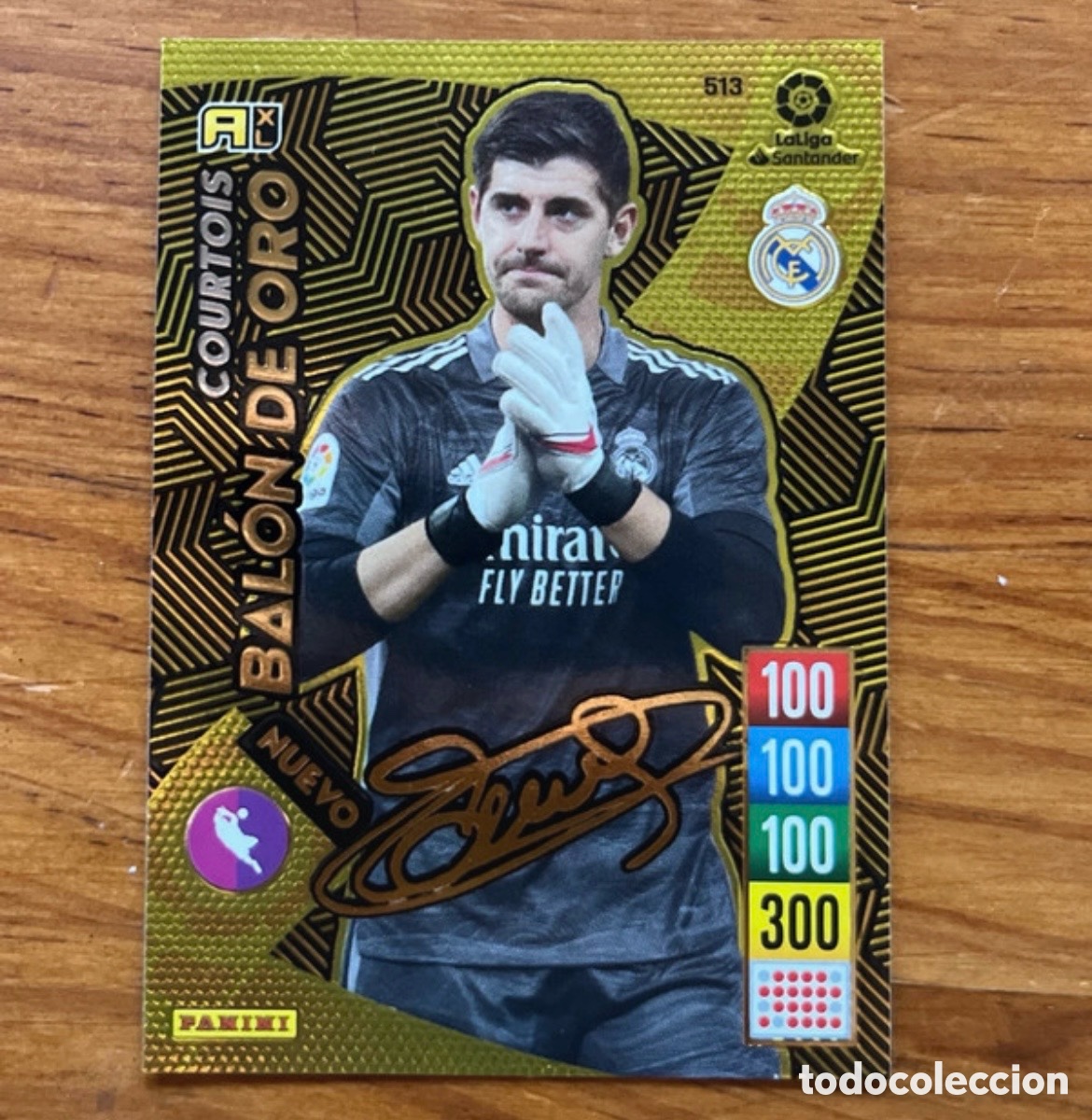 Cromos de f&uacute;tbol: Courtois Bal&oacute;n de Oro Firmado 21/22