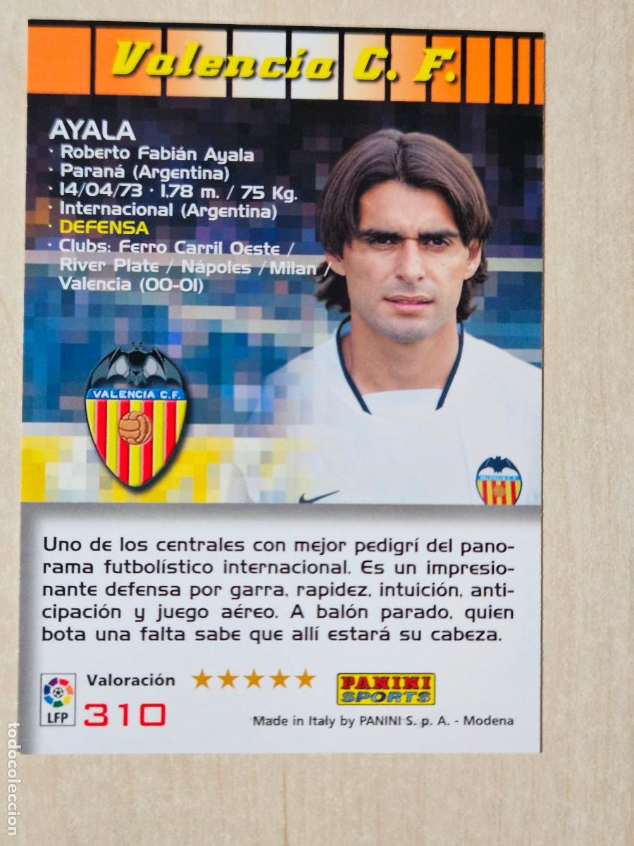 Figurine di Calcio: CROMO N&ordm; 310 AYALA - MEGACRACKS 2004 05 - VALENCIA