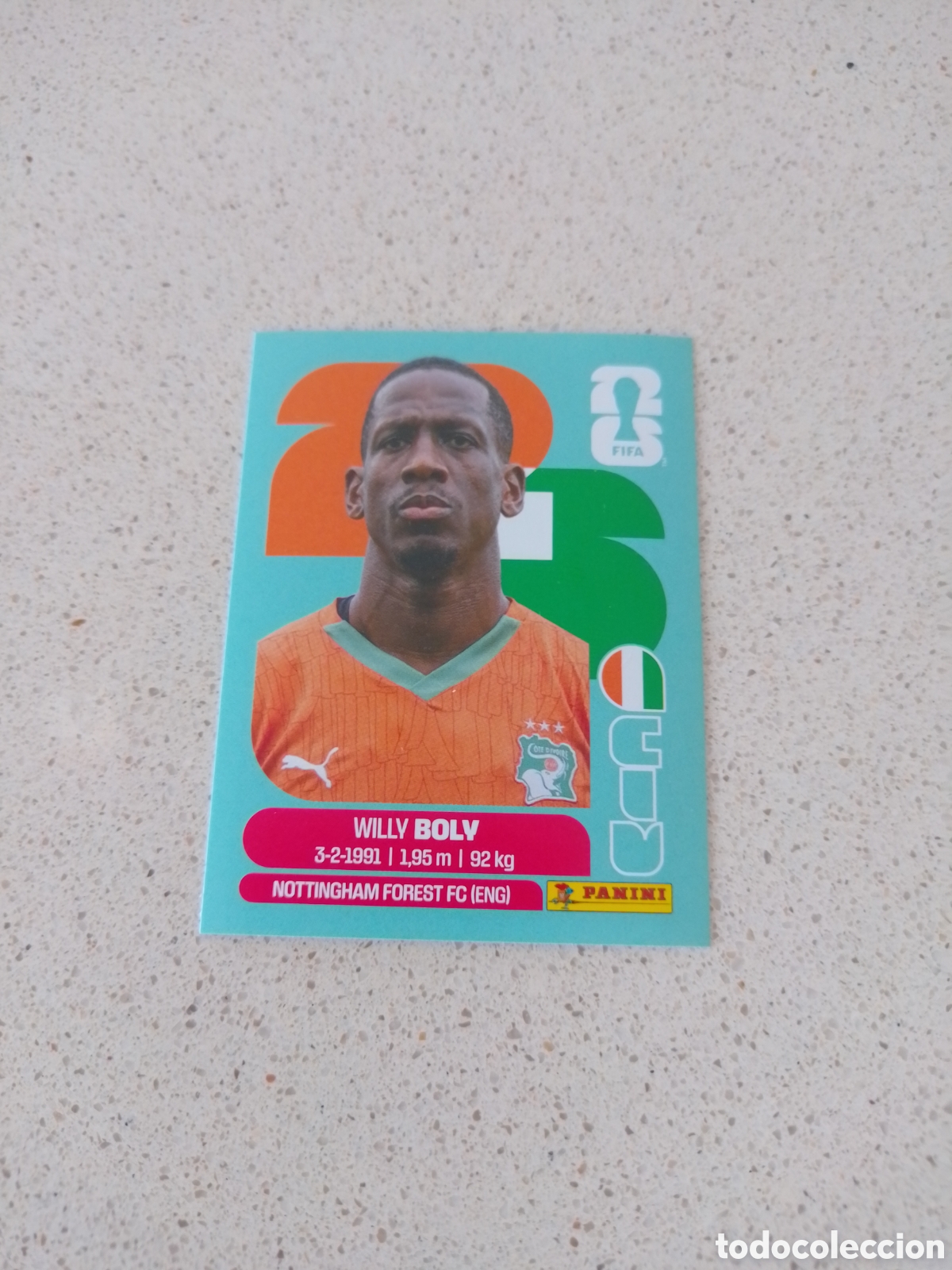 Cromos de F&uacute;tbol: CROMO NUMERO 7 BOLY COSTA DE MARFIL. MUNDIAL 2026. PANINI.