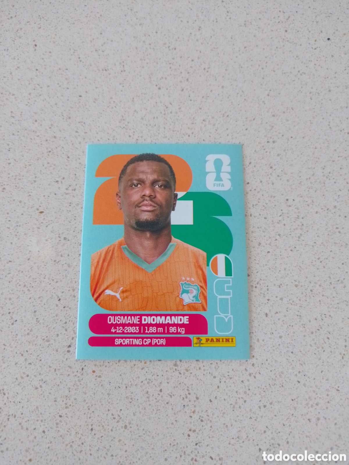 Cromos de F&uacute;tbol: CROMO NUMERO 9 DIOMANDE COSTA DE MARFIL. MUNDIAL 2026. PANINI.