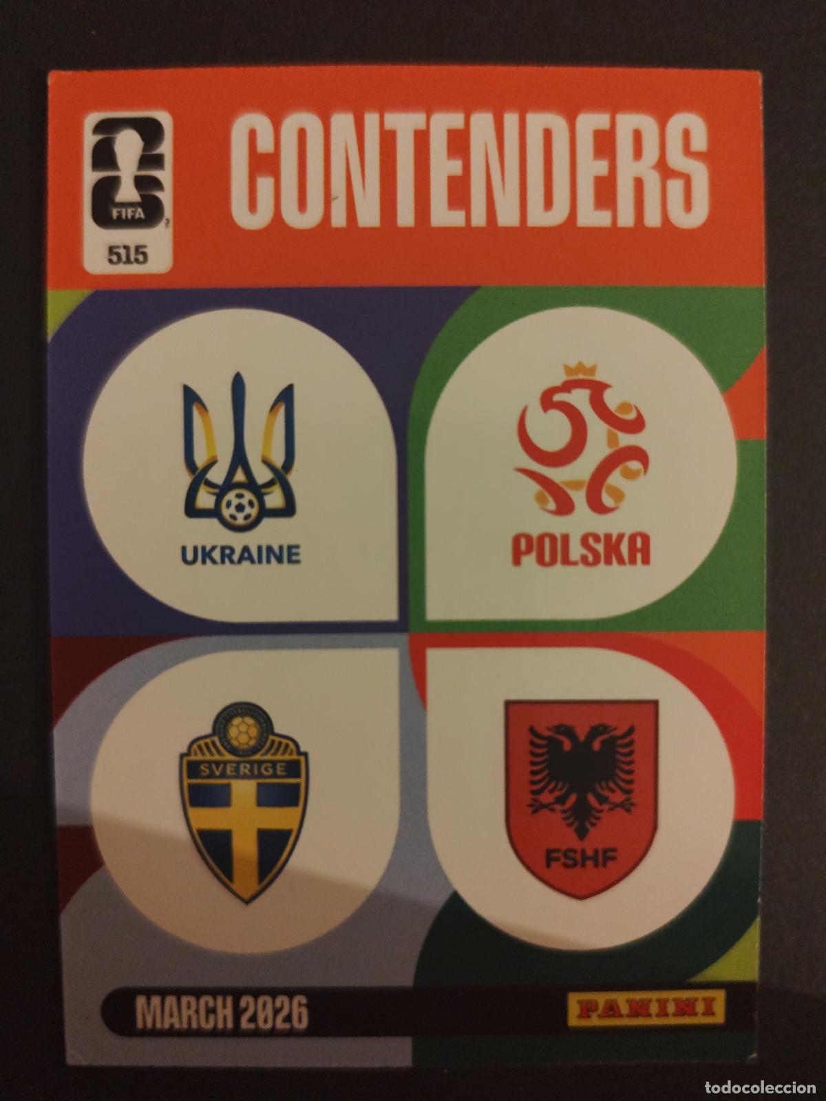 Cromos de F&uacute;tbol: 515 UCRANIA SUECIA POLONIA ALBANIA CONTENDERS ADRENALYN MUNDIAL FIFA WORLD CUP 2026 PANINI