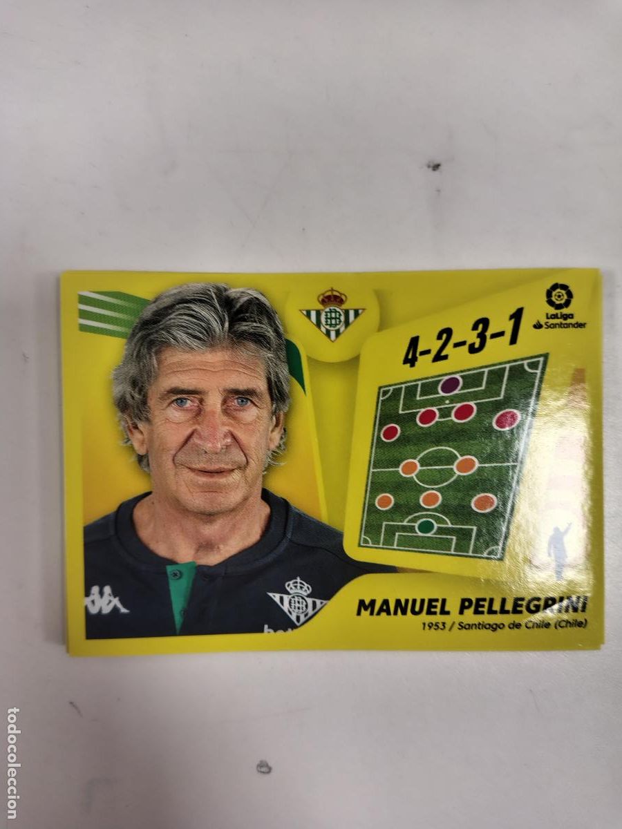 Cromos de F&uacute;tbol: Liga Este 2021-22 Betis 2 Manuel Pellegrini