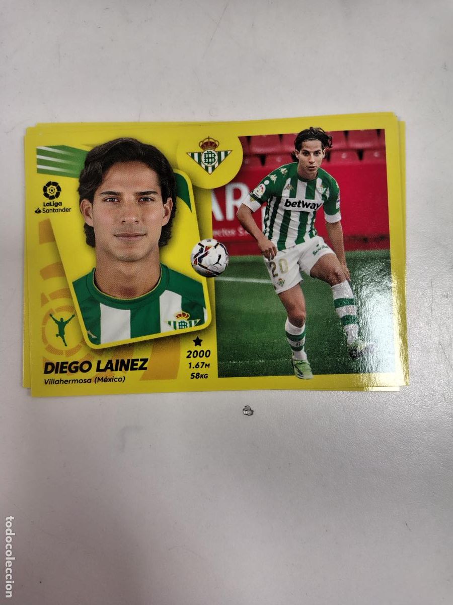 Cromos de F&uacute;tbol: Liga Este 2021-22 Betis 18 Diego Lainez