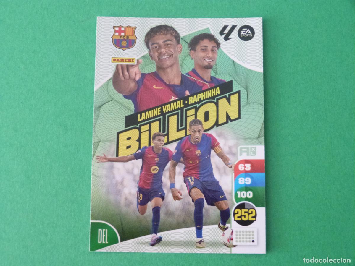 Cromos de F&uacute;tbol: TRADING CARD FUTBOL LAMINE YAMAL-RAPHINHA F.C. BARCELONA LIGA ADRENALYN XL 2024-2025/24-25 PANINI