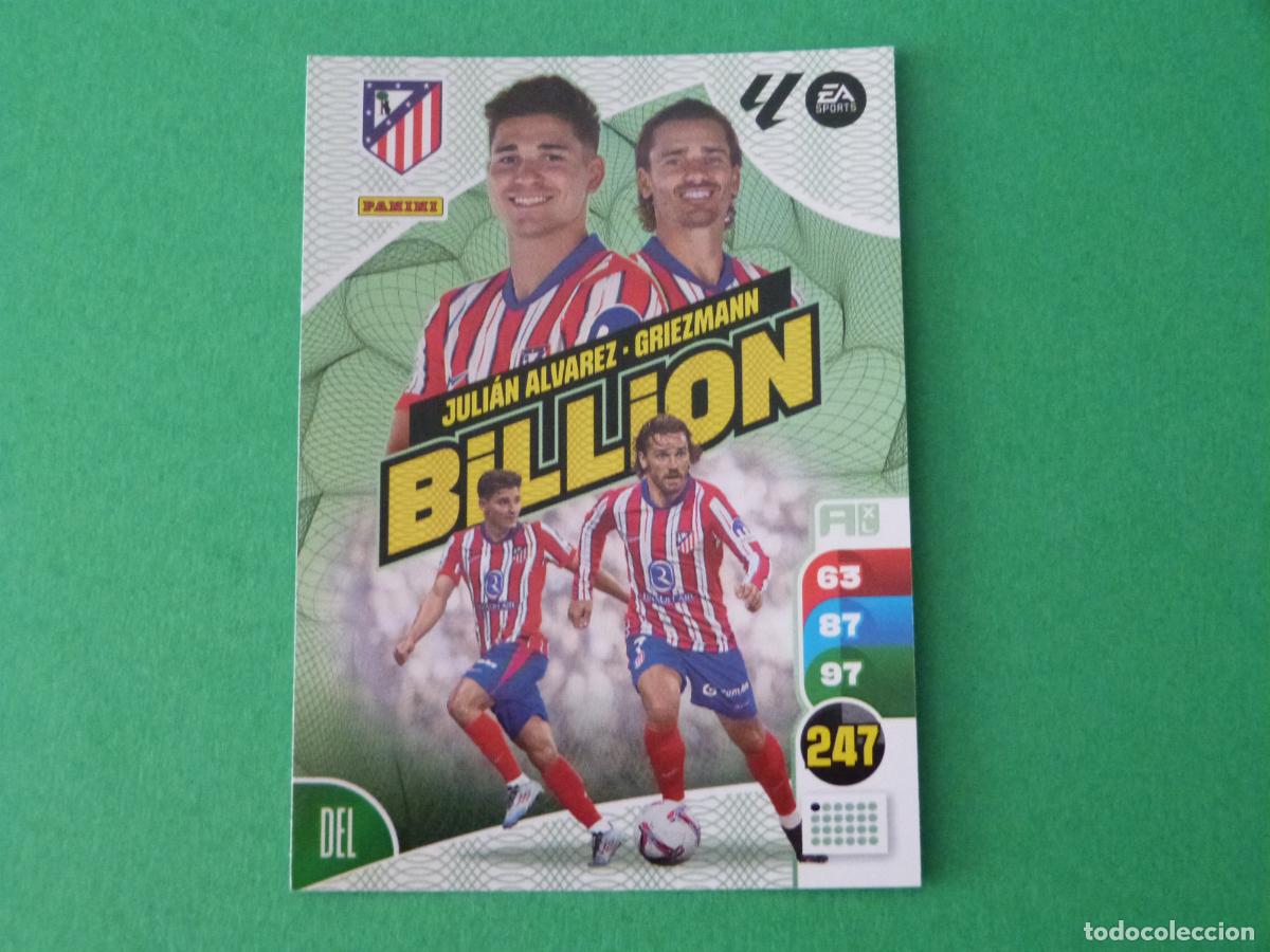 Cromos de F&uacute;tbol: TRADING CARD FUTBOL JULIAN ALVAREZ-GRIEZMANN ATLETICO DE MADRID LIGA ADRENALYN XL 2024-2025/24-25