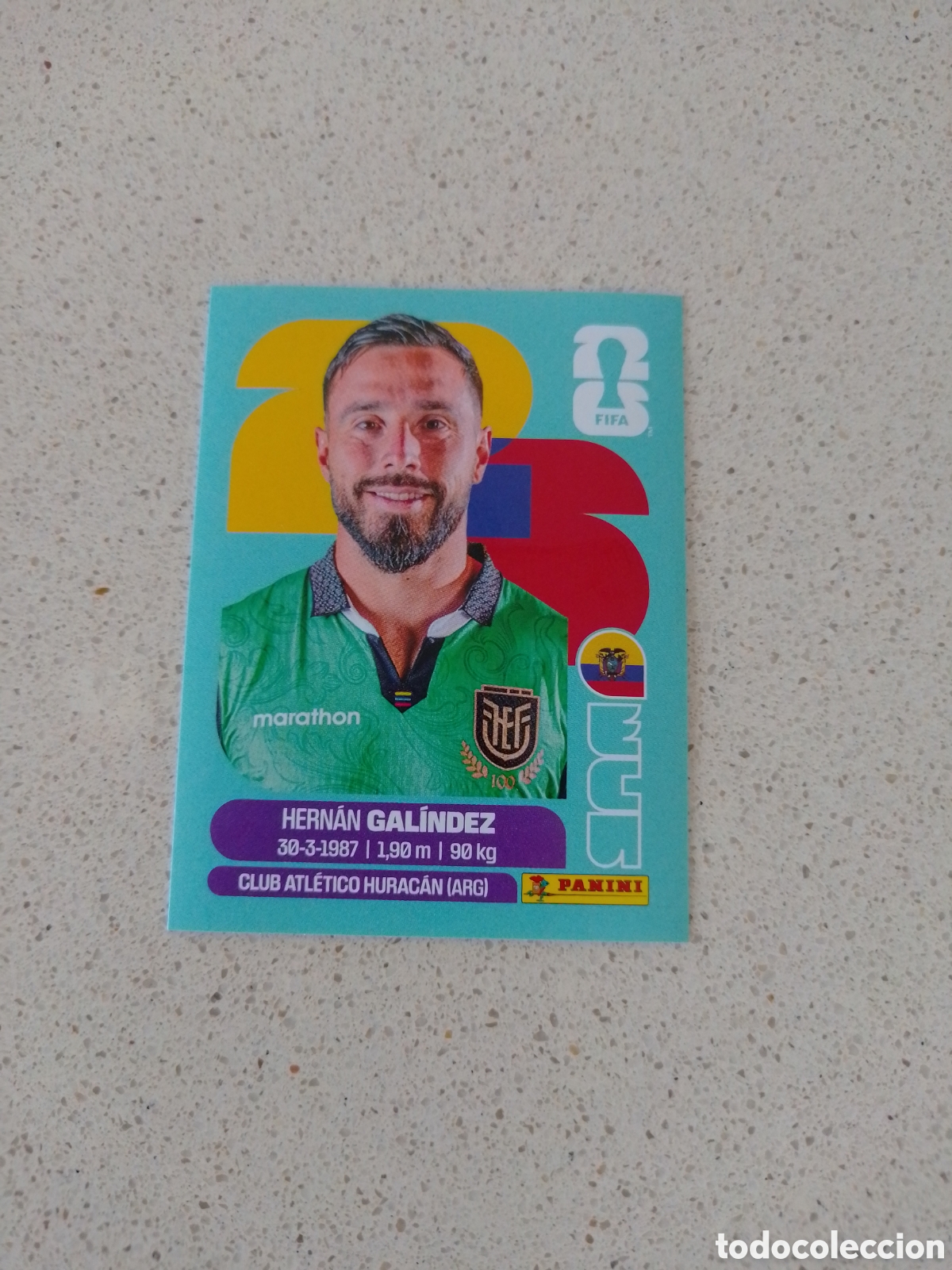 Figurine di Calcio: CROMO NUMERO 2 GAL&Iacute;NDEZ ECUADOR. MUNDIAL 2026. PANINI.