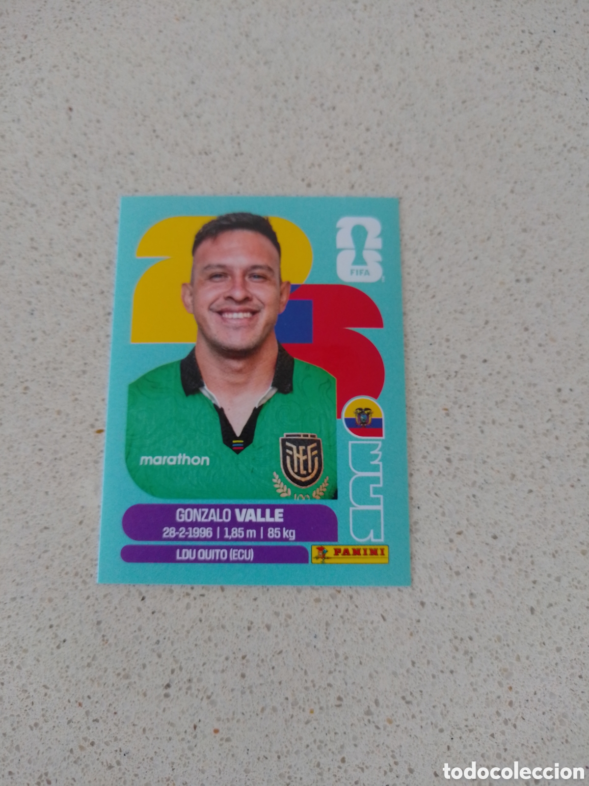 Cromos de F&uacute;tbol: CROMO NUMERO 3 VALLE ECUADOR. MUNDIAL 2026. PANINI.