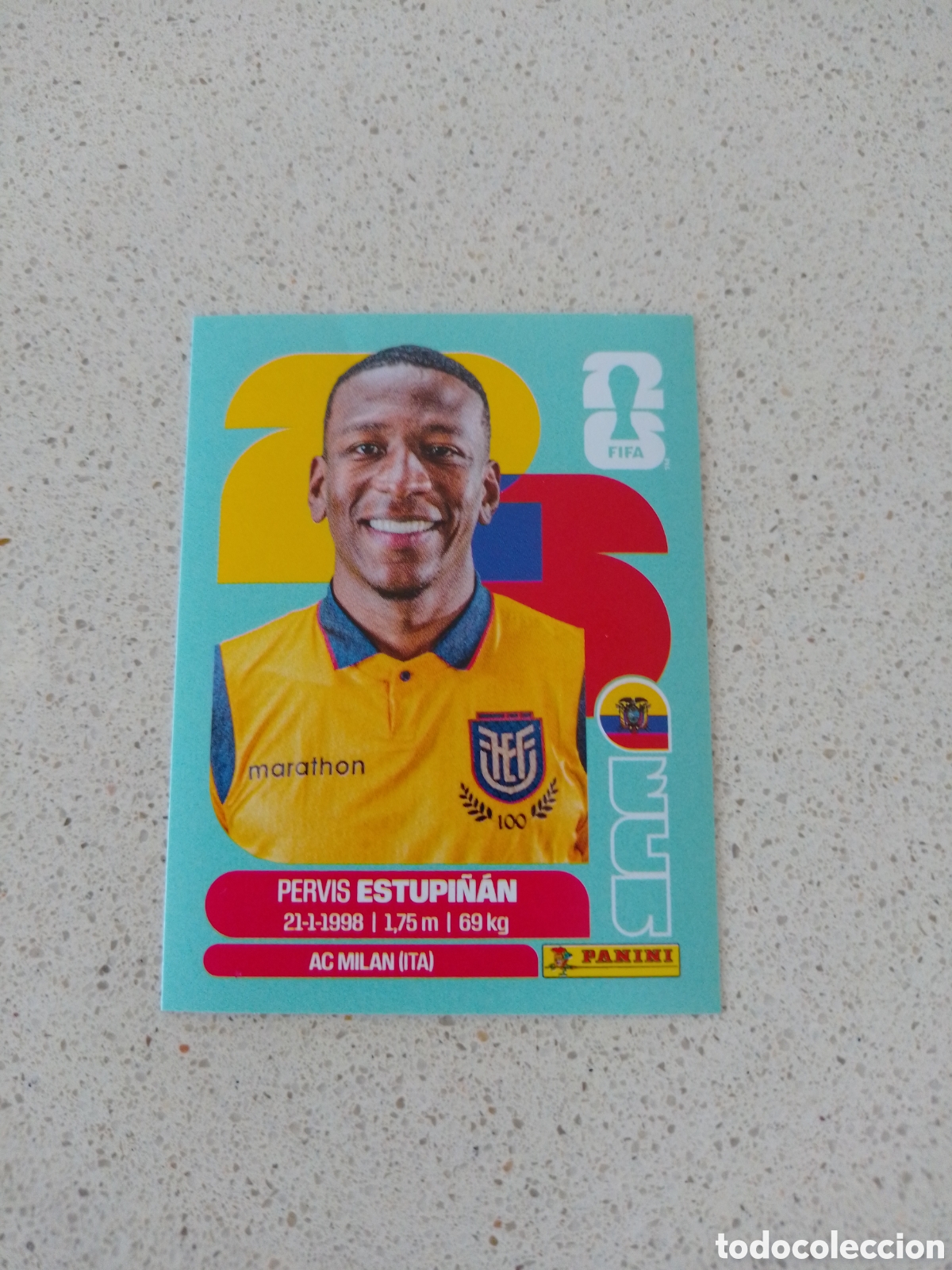 Cromos de F&uacute;tbol: CROMO NUMERO 5 ESTUPI&Ntilde;&Aacute;N ECUADOR. MUNDIAL 2026. PANINI.