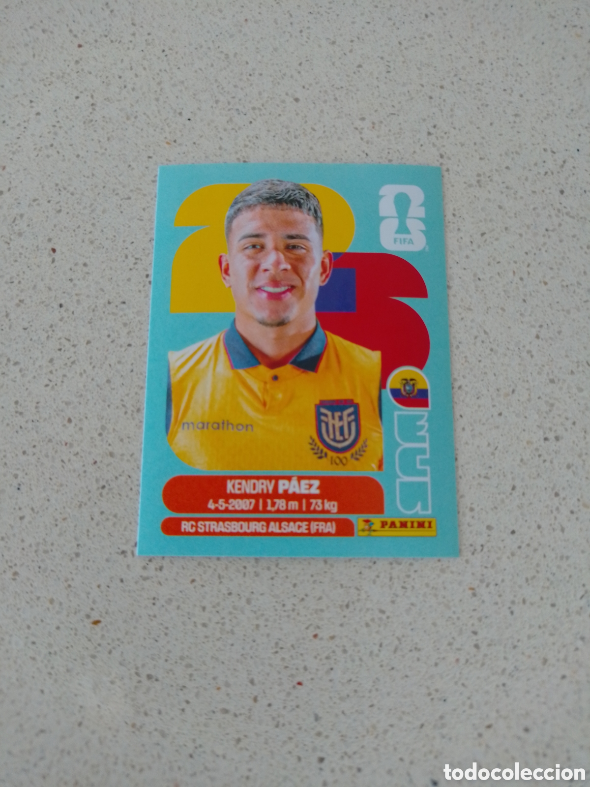 Football Stickers: CROMO NUMERO 11 P&Aacute;EZ ECUADOR. MUNDIAL 2026. PANINI.