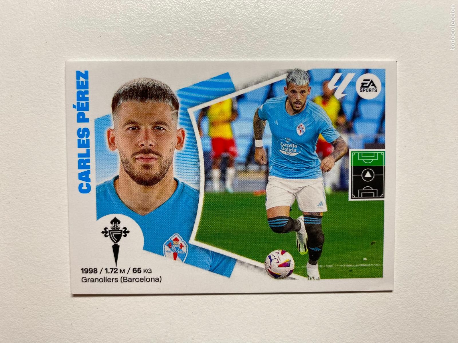Football Stickers: N 18 RC CELTA Carles P&eacute;rez LIGA ESTE 24 25 &Aacute;LBUM CROMOS PANINI 2024 2025