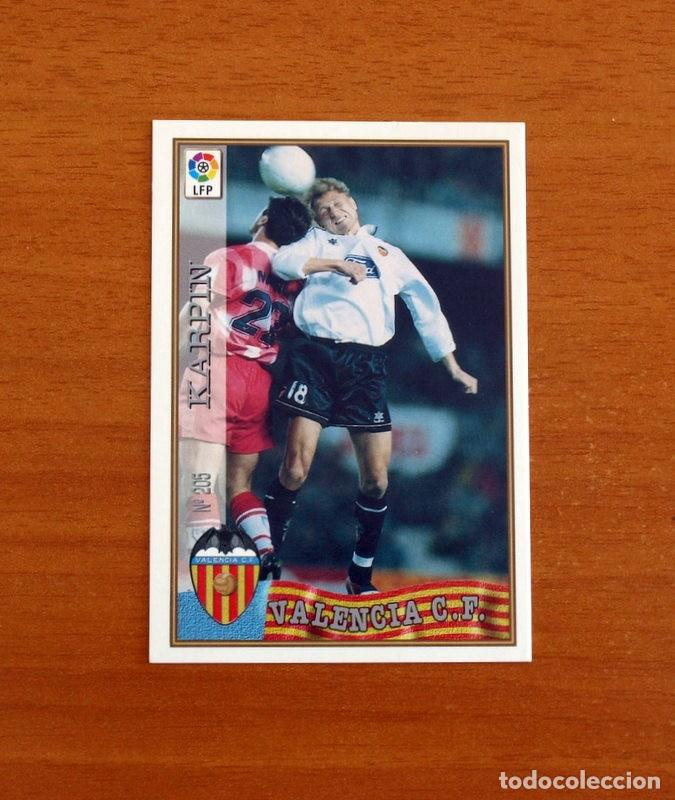 Cromos de F&uacute;tbol: Valencia - N&ordm; 205 Karpin - Mundicromo ficha de la Liga 1997-1998, 97-98