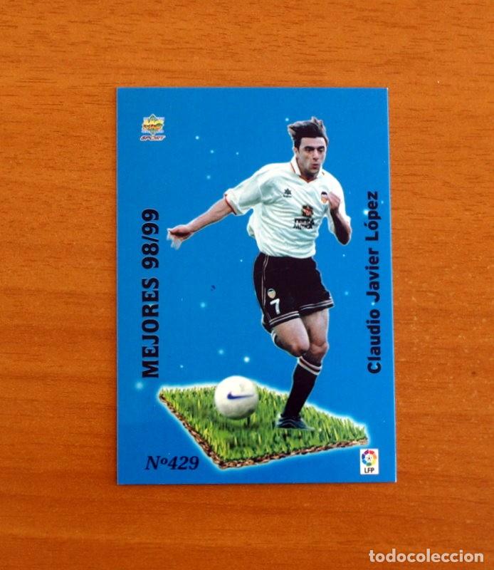 Cromos de F&uacute;tbol: Valencia - N&ordm; 429, Claudio L&oacute;pez - Mejores 98-99- Las Fichas de la Liga Mundicromo 1999-2000, 99-00