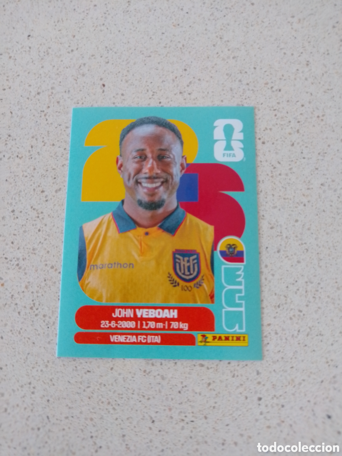 Cromos de F&uacute;tbol: CROMO NUMERO 14 VEBOAH ECUADOR. MUNDIAL 2026. PANINI.