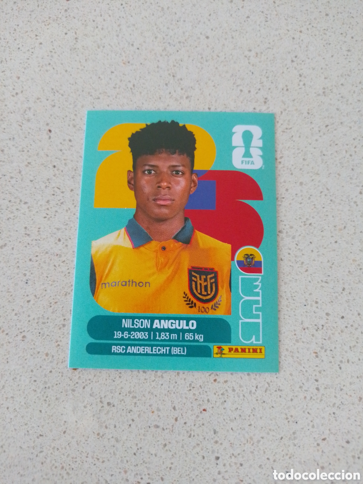 Fu&szlig;ball-Sticker: CROMO NUMERO 17 ANGULO ECUADOR. MUNDIAL 2026. PANINI.