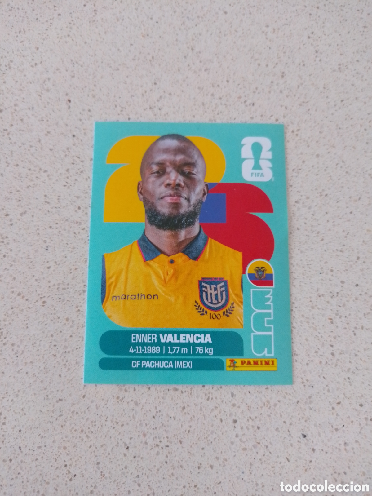 Cromos de F&uacute;tbol: CROMO NUMERO 20 VALENCIA ECUADOR. MUNDIAL 2026. PANINI.