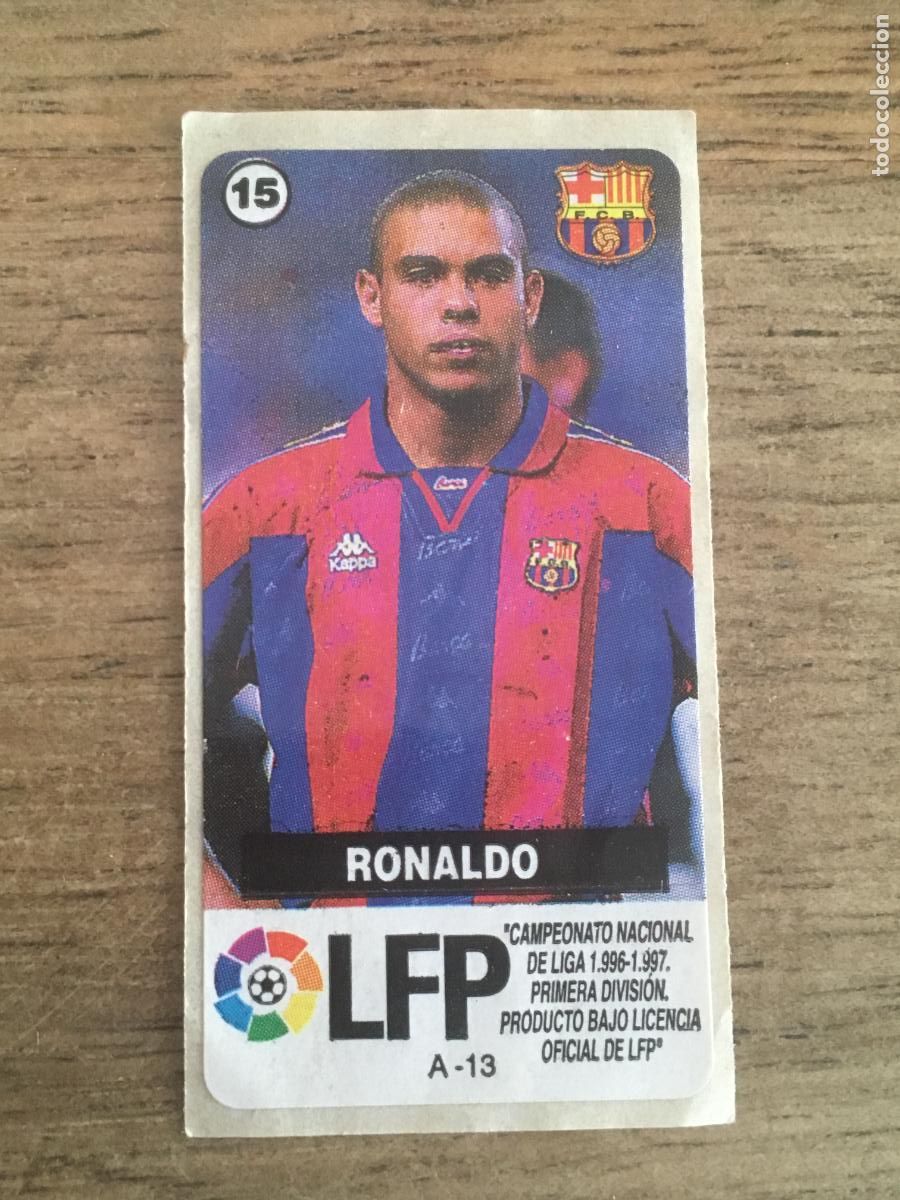 Cromos de F&uacute;tbol: ronaldo barcelona cromo chicle temporada 1996 1997 96 97 n&ordm; 15 nunca pegado perfecto estado
