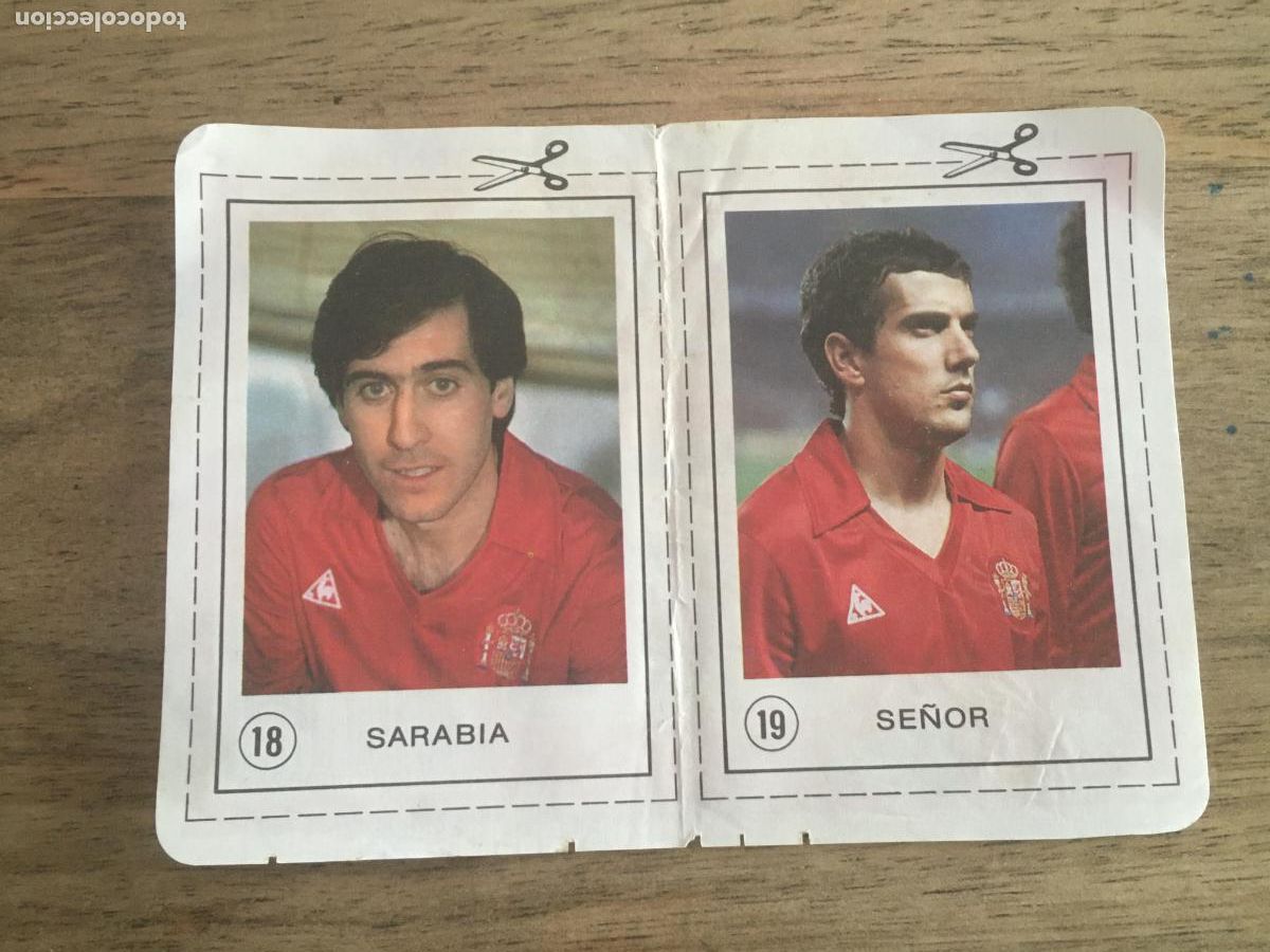 Cromos de F&uacute;tbol: sarabia se&ntilde;or espa&ntilde;a cromos 18 y 19 mundial mexico 86 futbol coca cola nunca pegados perfecto estado