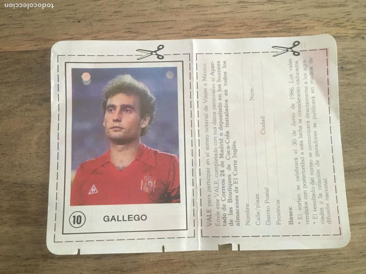 Cromos de F&uacute;tbol: gallego espa&ntilde;a cromos 10 mundial mexico 86 futbol coca cola nunca pegados perfecto estado