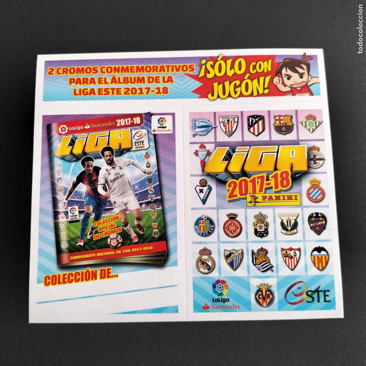 Cromos de F&uacute;tbol: LAMINA CONMEMORATIVOS N&ordm; 1 Y 2 CROMOS EDICIONES ESTE LIGA FUTBOL 2017 2018 17 18 PANINI