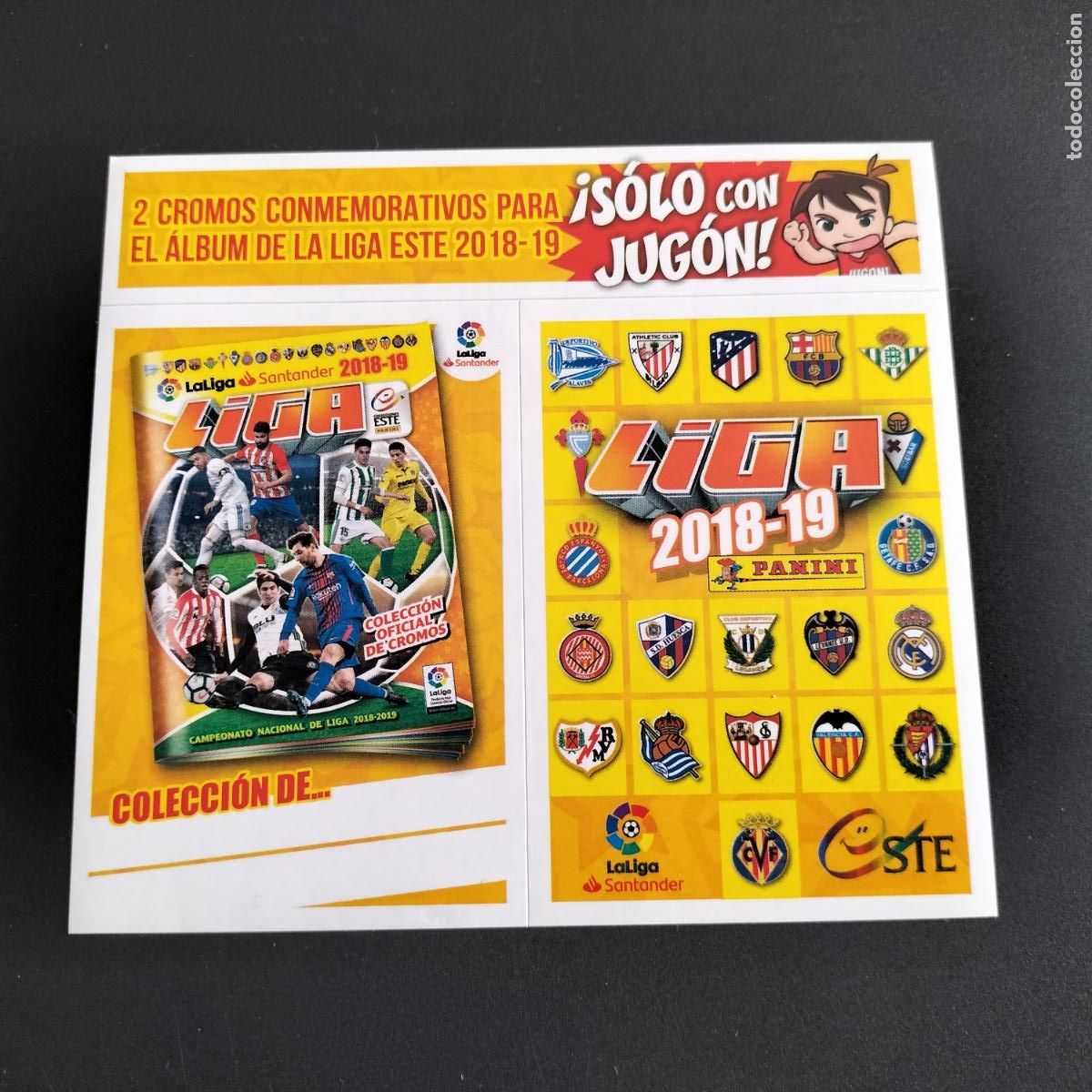 Cartes &agrave; collectionner de Football: LAMINA CONMEMORATIVOS N&ordm; 1 Y 2 CROMOS EDICIONES ESTE LIGA FUTBOL 2018 2019 18 19 PANINI